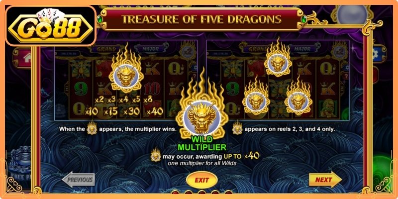 Kho Tàng Ngũ Long Go88 - Bí Quyết Chinh Phục Jackpot Khủng 2 Vai trò của biểu tượng Wild